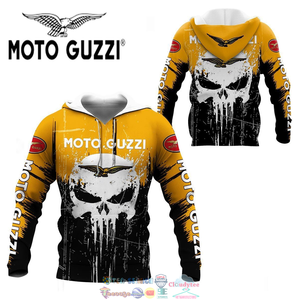 Moto Guzzi Skull ver 2 3D hoodie and t-shirt – Saleoff
