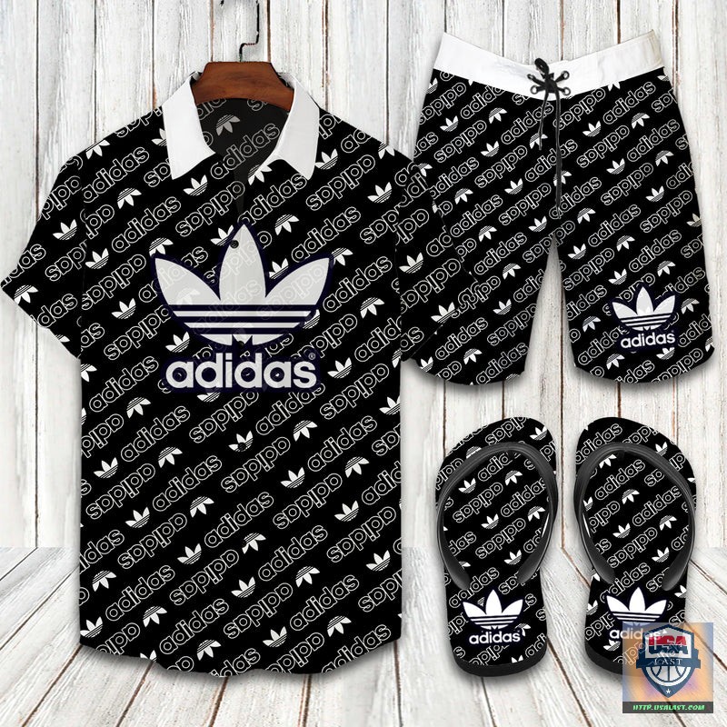 Adidas Logo Pattern Premium Hawaiian Shirt Beach Short – Usalast