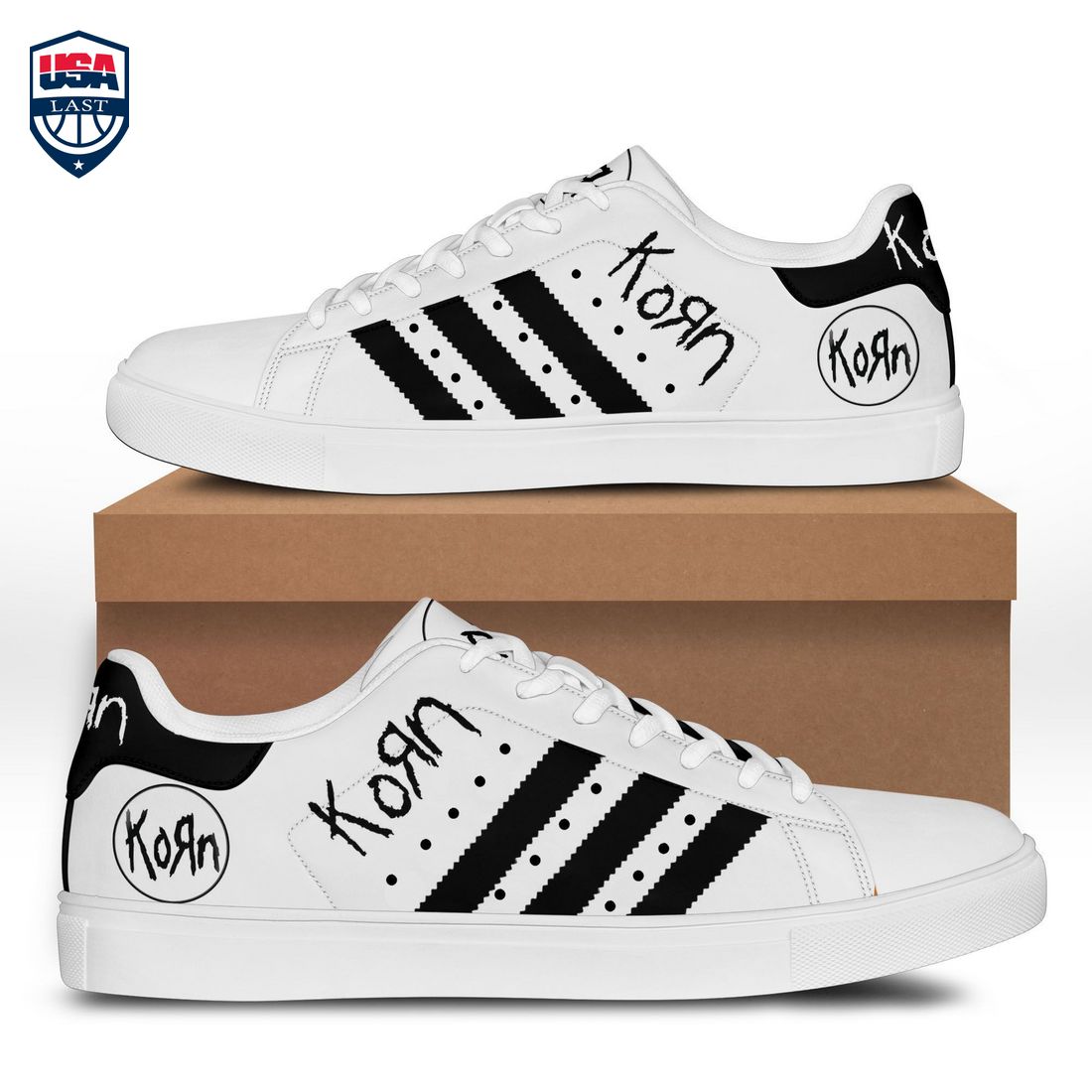 Korn Black Stripes Style 1 Stan Smith Low Top Shoes – Saleoff
