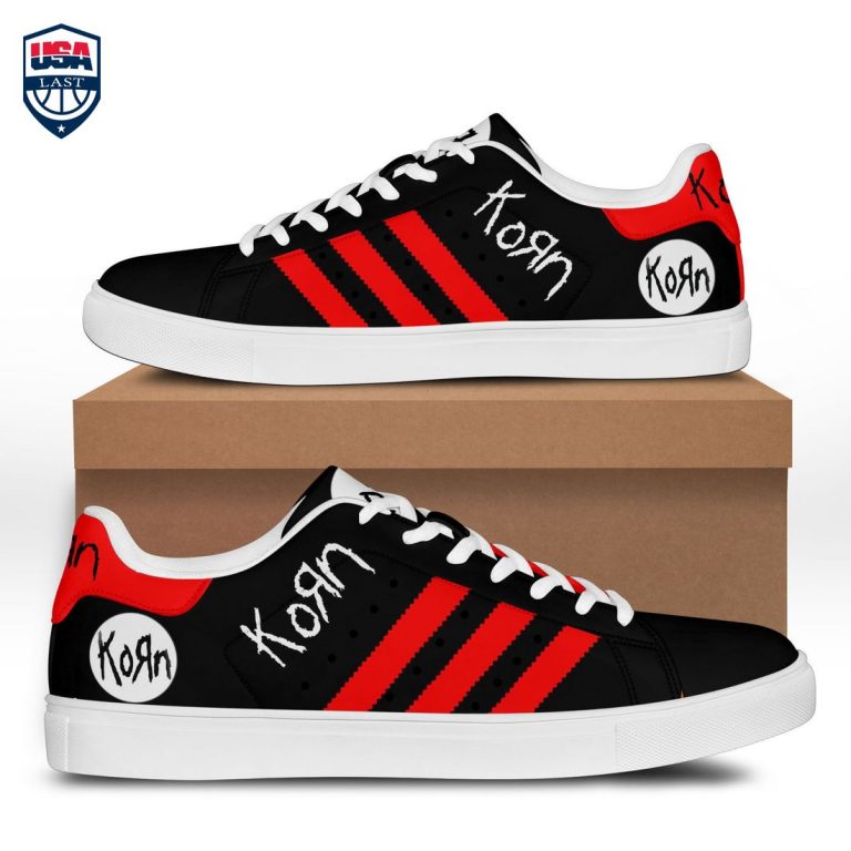 Korn Red Stripes Stan Smith Low Top Shoes - Amazing Pic