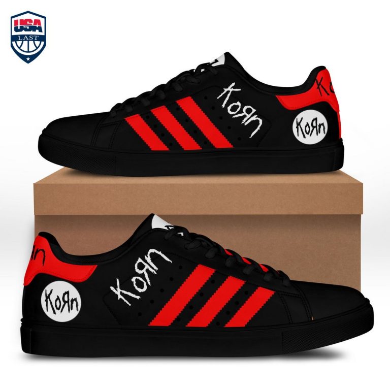 Korn Red Stripes Stan Smith Low Top Shoes - Rocking picture