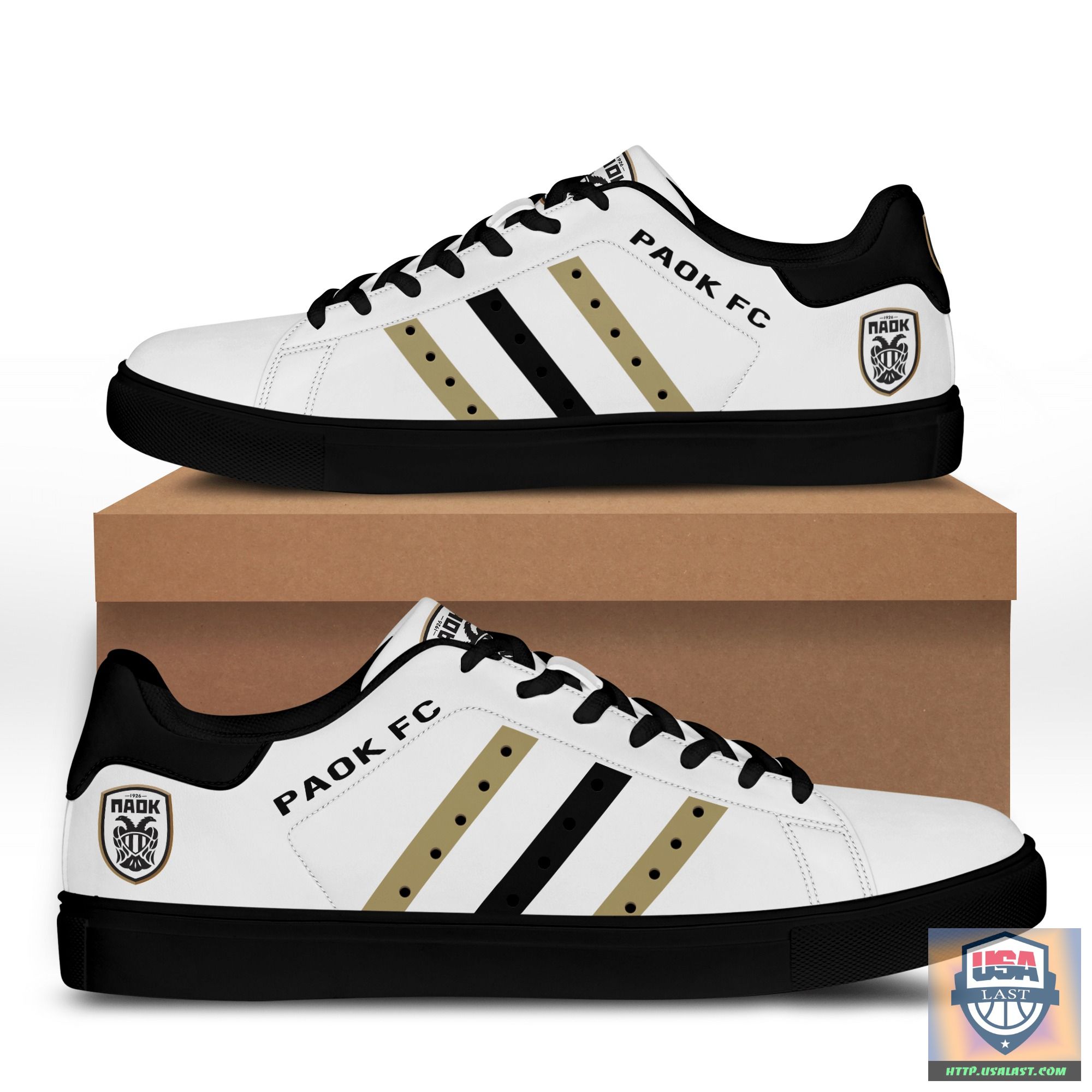 Paok FC Stan Smith Shoes Green Black Stripe – Usalast