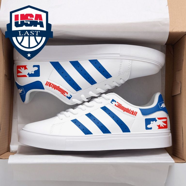 Limp Bizkit Blue Stripes Stan Smith Low Top Shoes - Natural and awesome
