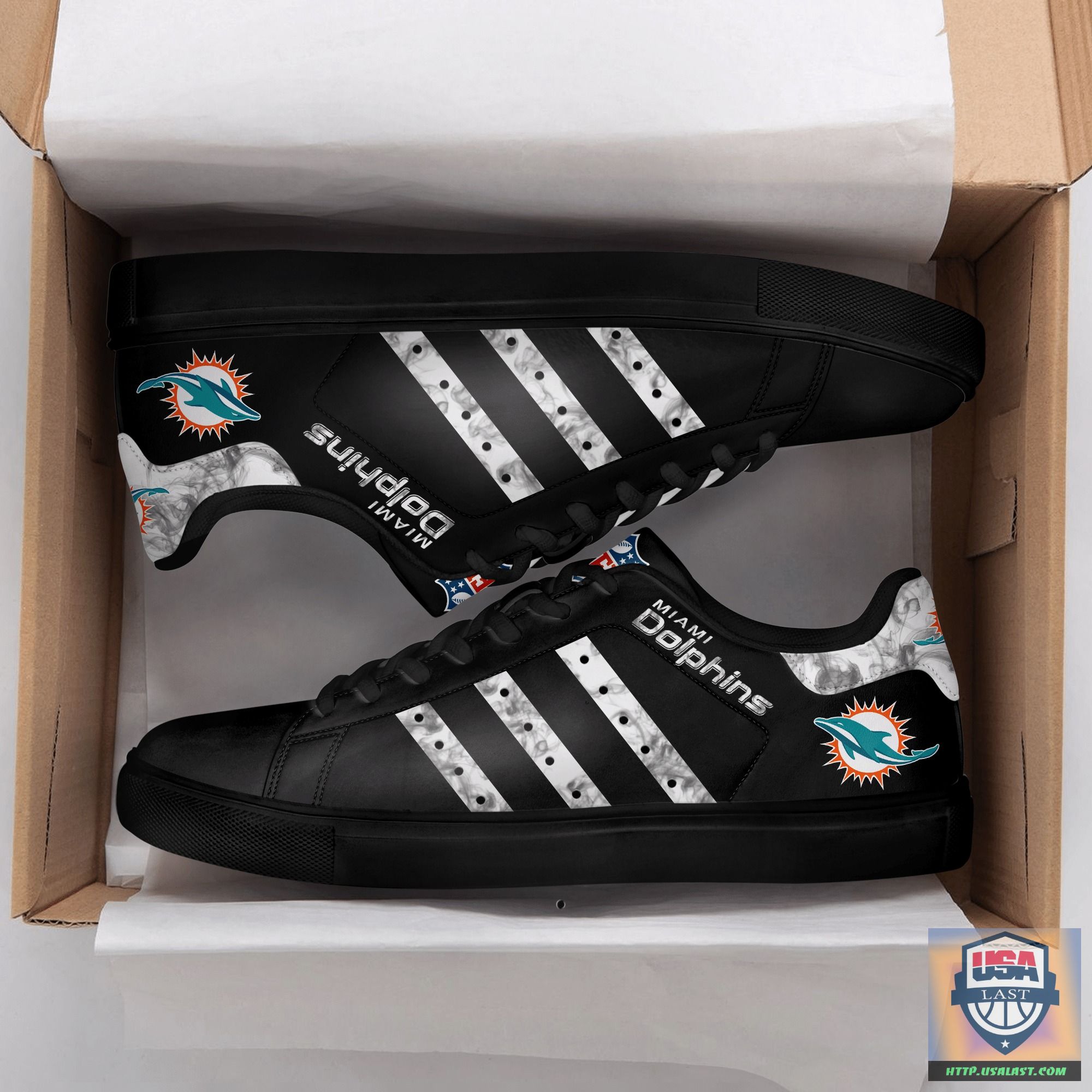 Miami Dolphins NFL Black Stan Smith Shoes – Usalast