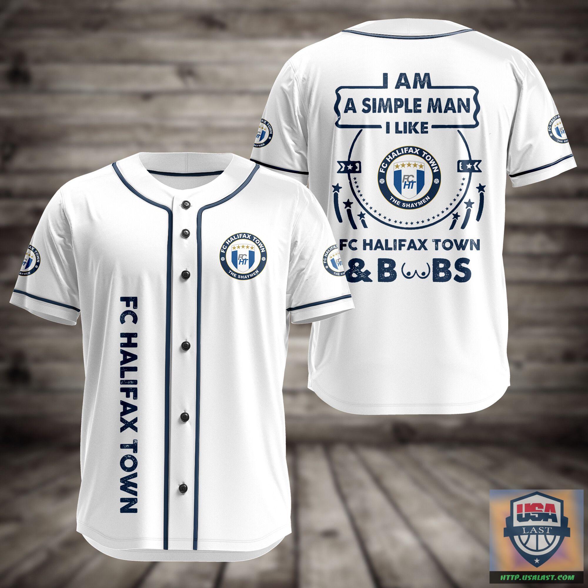 I Am Simple Man I Like FC Halifax Town And Boobs Baseball Jersey – Usalast