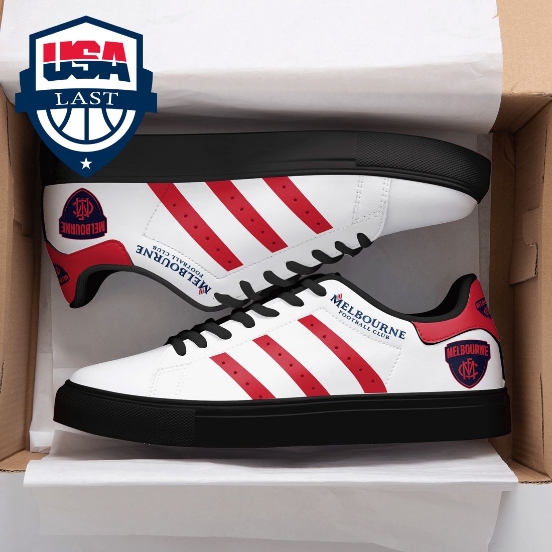 Melbourne FC Red Stripes Style 2 Stan Smith Low Top Shoes – Saleoff