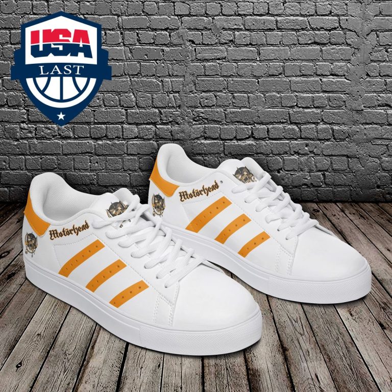 Motorhead Orange Stripes Stan Smith Low Top Shoes - Natural and awesome