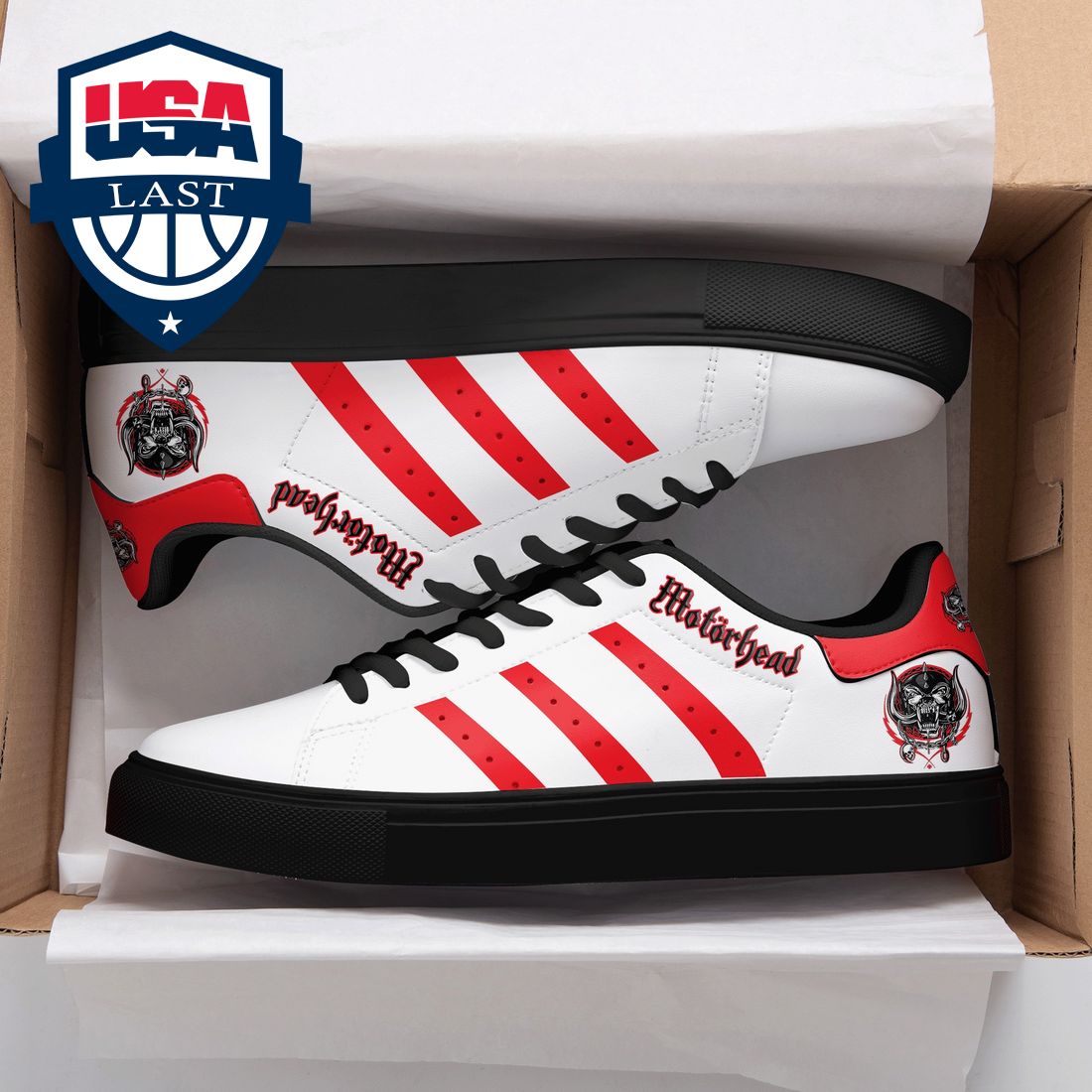 Motorhead Red Stripes Stan Smith Low Top Shoes – Saleoff