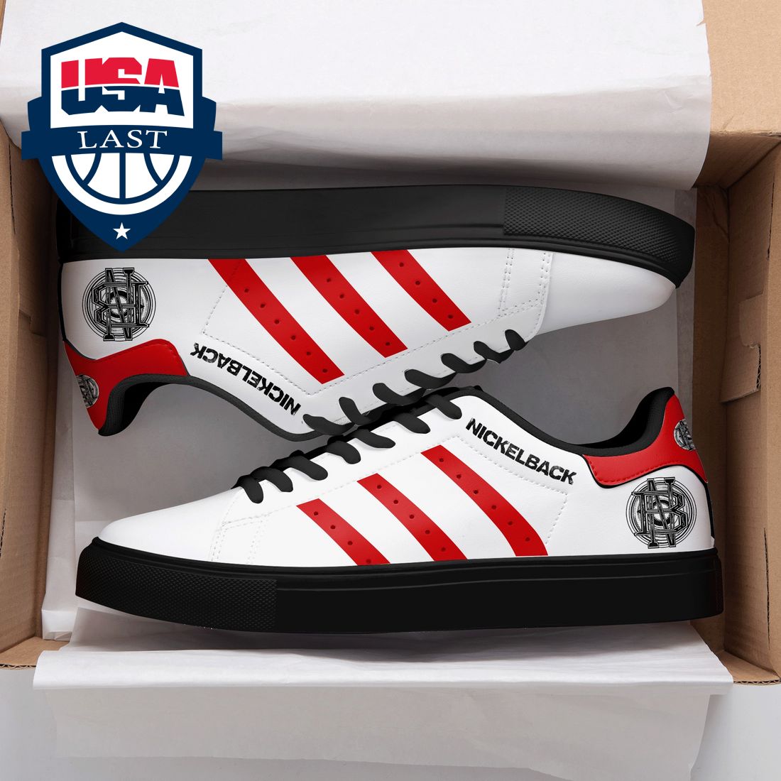 Nickelback Red Stripes Stan Smith Low Top Shoes - This is awesome and unique