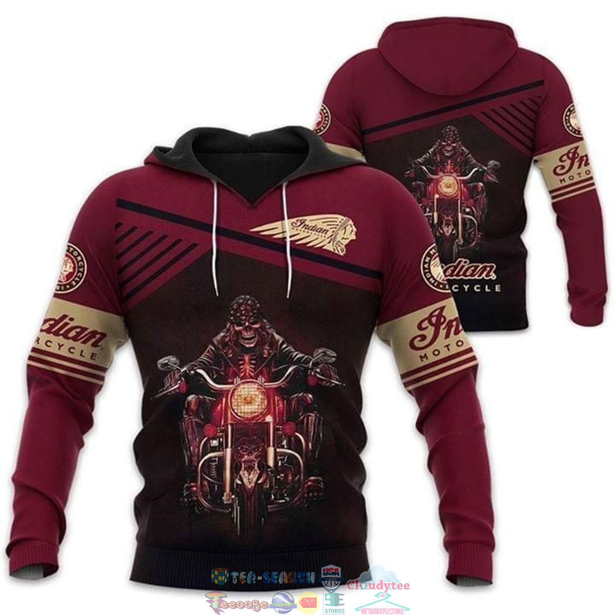 Ghost Rider Indian Motorcycle 3D hoodie and t-shirt – Saleoff