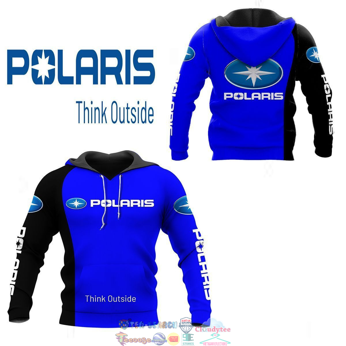 Polaris Think Outside Blue 3D hoodie and t-shirt – Saleoff