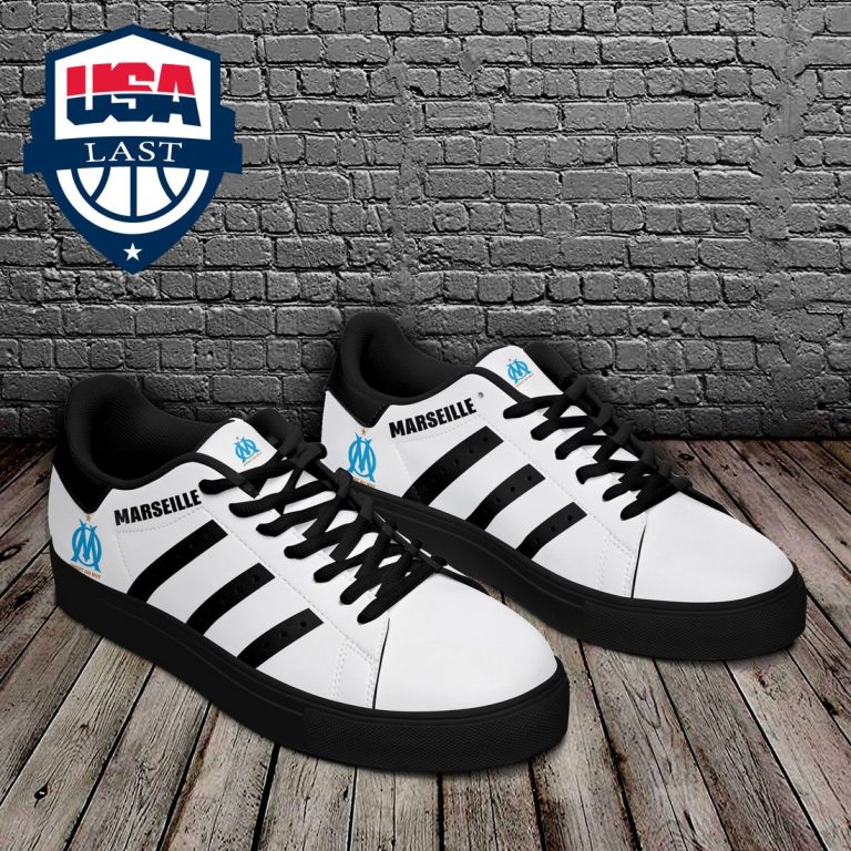Olympique Marseille Black Stripes Stan Smith Low Top Shoes - Nice shot bro