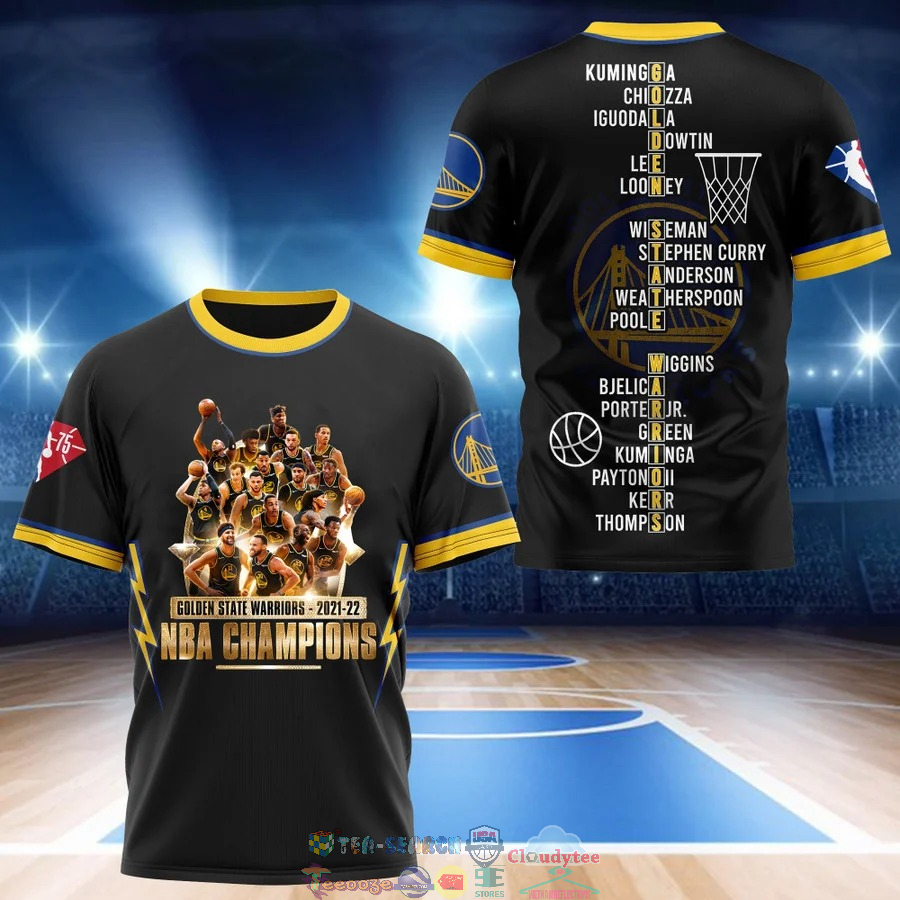 Golden State Warriors 2021-22 NBA Champions Team Names 3D Shirt – Saleoff