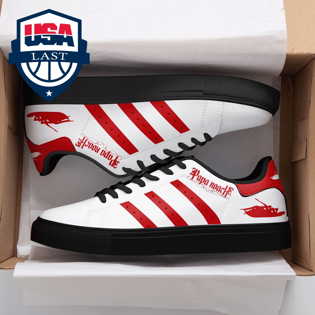 Papa Roach Red Stripes Stan Smith Low Top Shoes – Saleoff