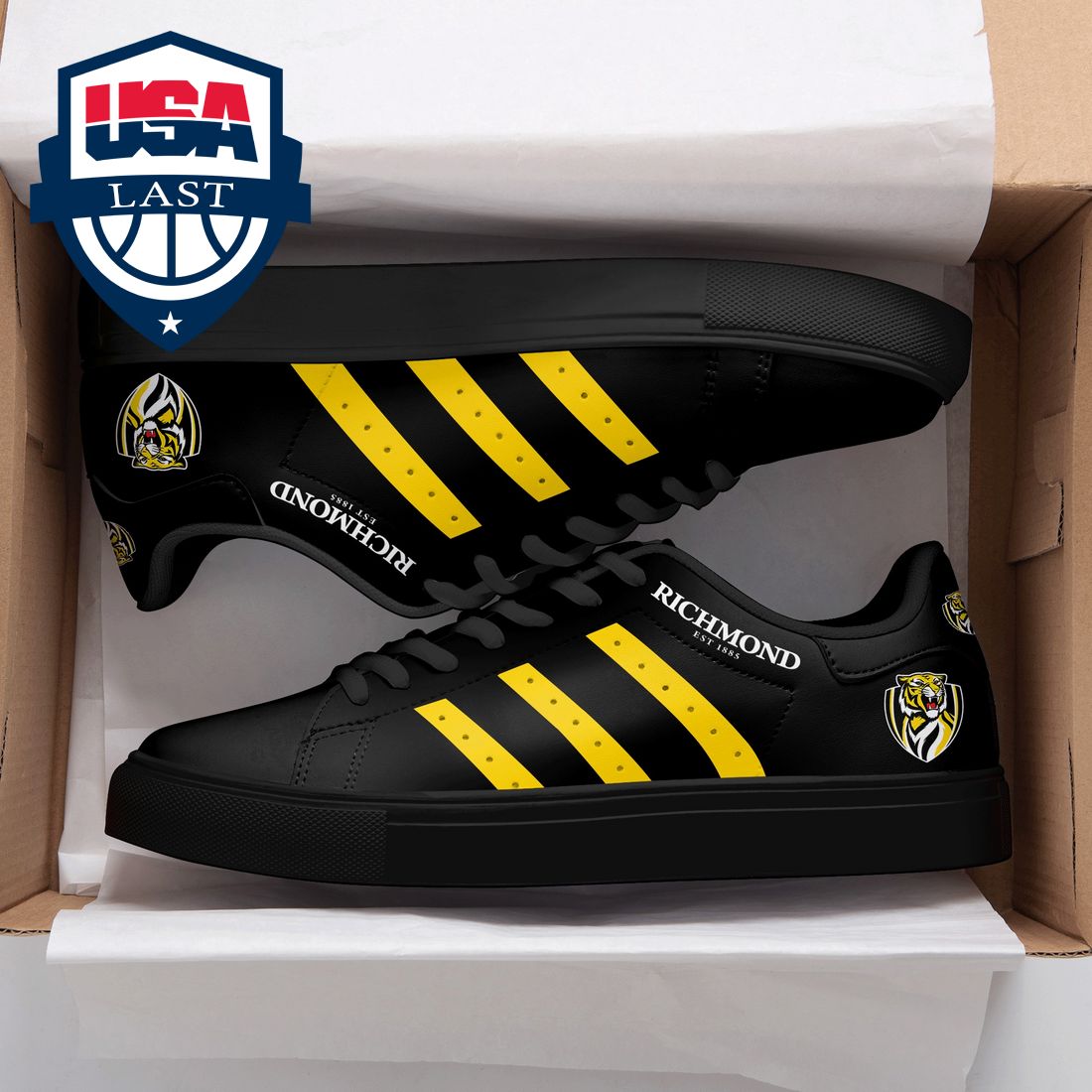Richmond FC Yellow Stripes Stan Smith Low Top Shoes - Royal Pic of yours