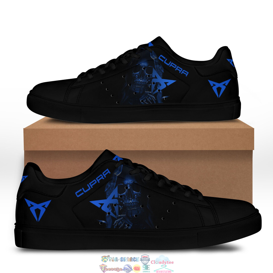Cupra Blue Skull Stan Smith Low Top Shoes – Saleoff