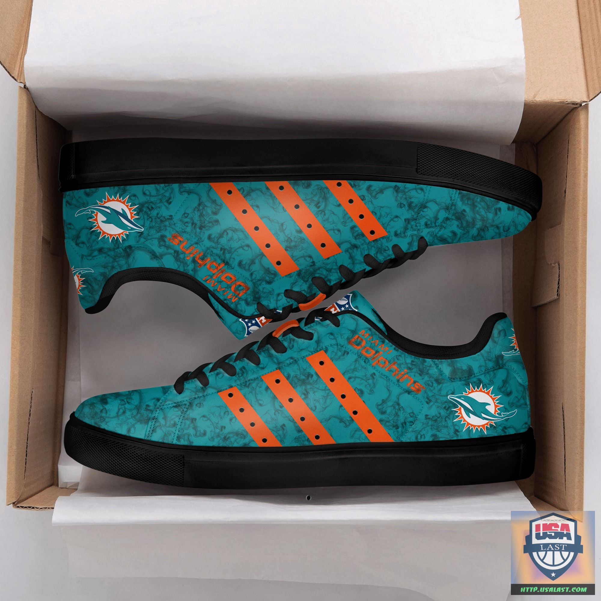 Miami Dolphins Skate Low Top Shoes NFL Sneakers – Usalast