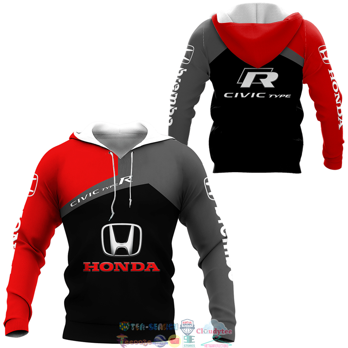 Honda Civic Type R ver 3 3D hoodie and t-shirt – Saleoff