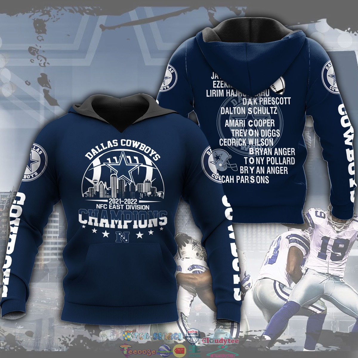 Dallas Cowboys 2021-2022 NFC East Division Champions 3D hoodie and t-shirt – Saleoff