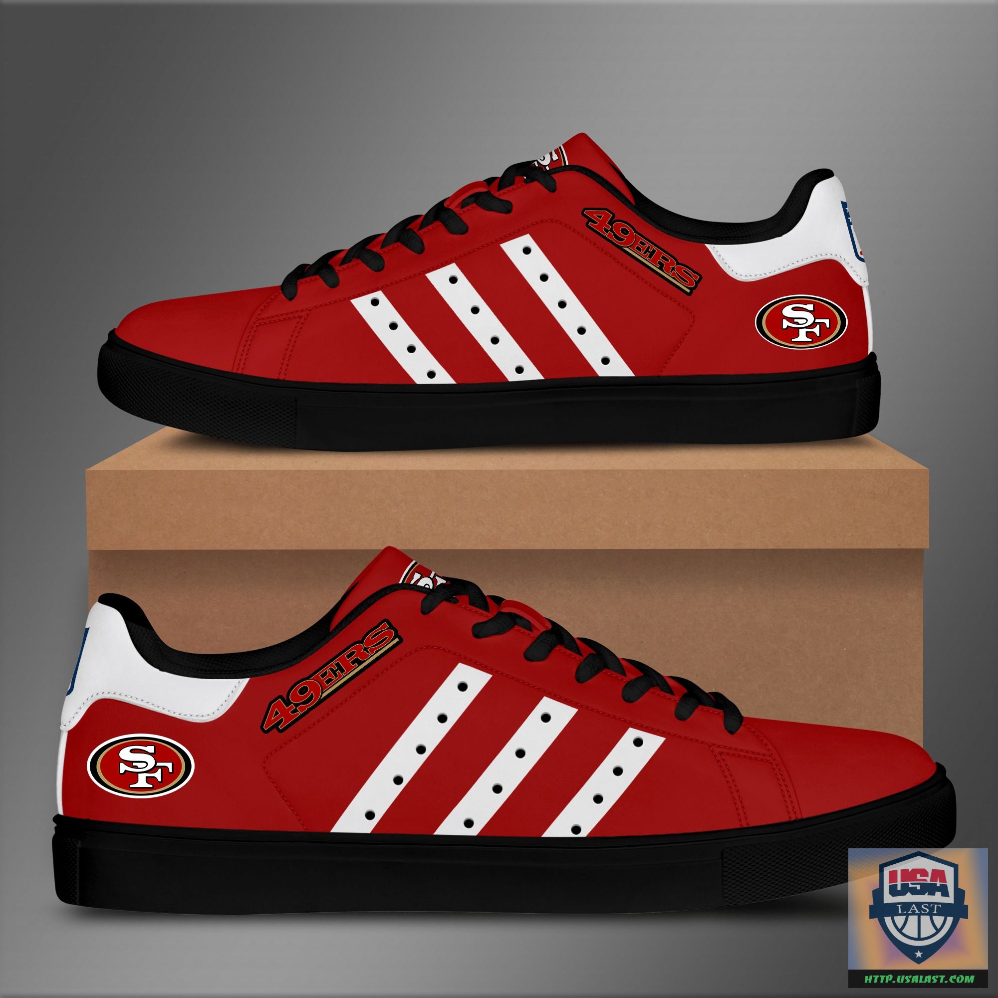 San Francisco 49Ers Skate Low Top Red Shoes – Usalast