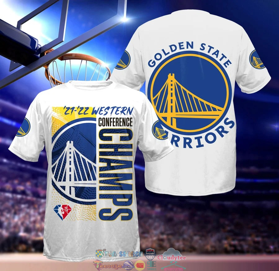 21-22 Western Conference Champs Golden State Warriors 3D Shirt – Saleoff