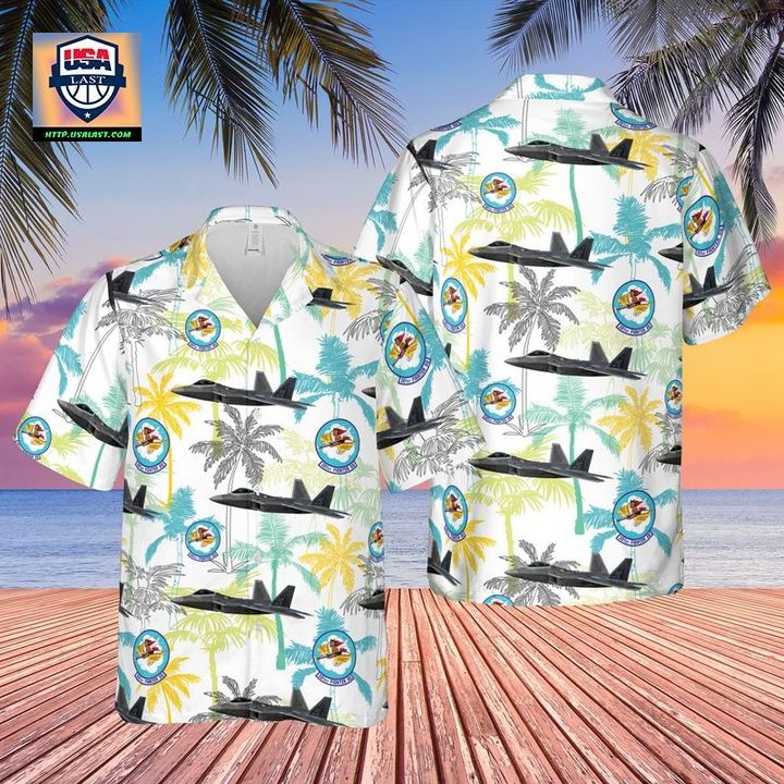 US Air Force 301st Fighter Squadron F-22A Raptor Hawaiian Shirt – Usalast