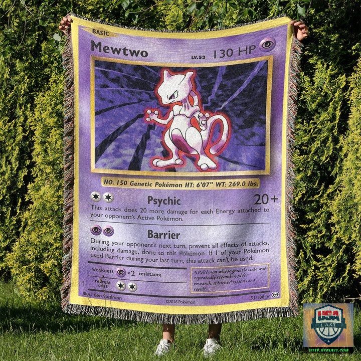 Pokemon Mewtwo Custom Woven Blanket – Usalast