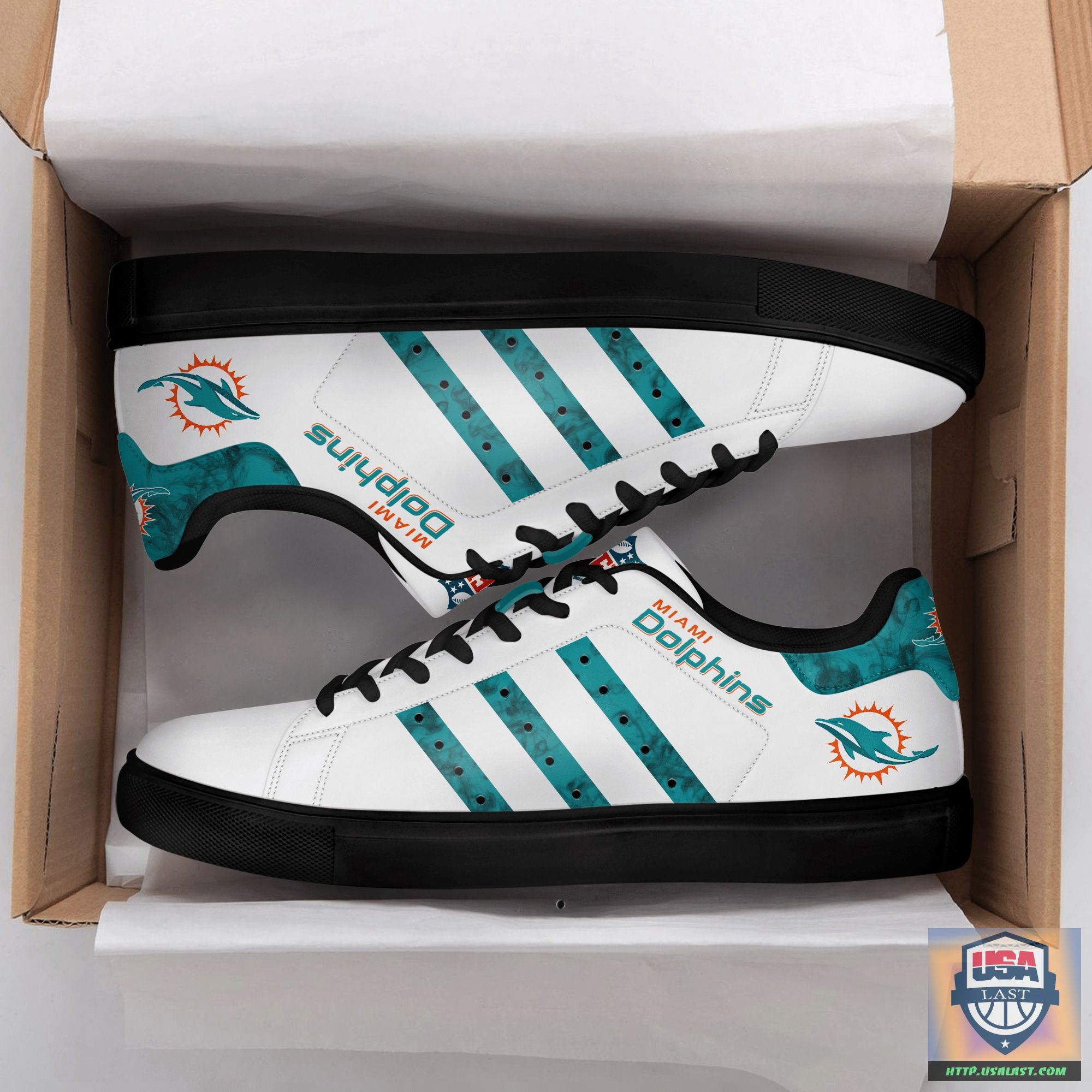 Miami Dolphins NFL Aqua Stripes Stan Smith Shoes – Usalast