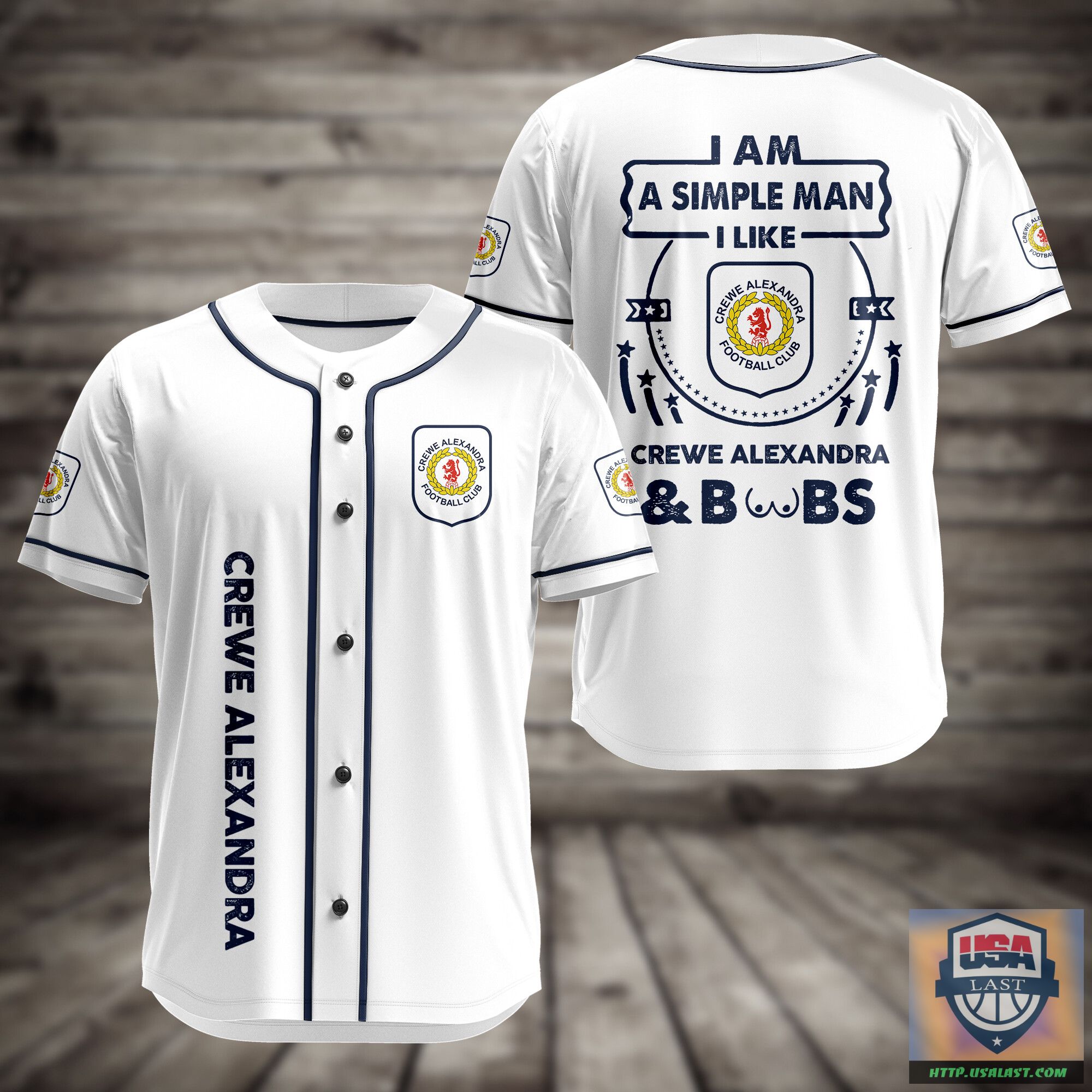 I Am Simple Man I Like Crewe Alexandra And Boobs Baseball Jersey – Usalast