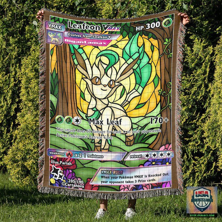 Pokemon Leafeon Stain Glass Custom Woven Blanket – Usalast
