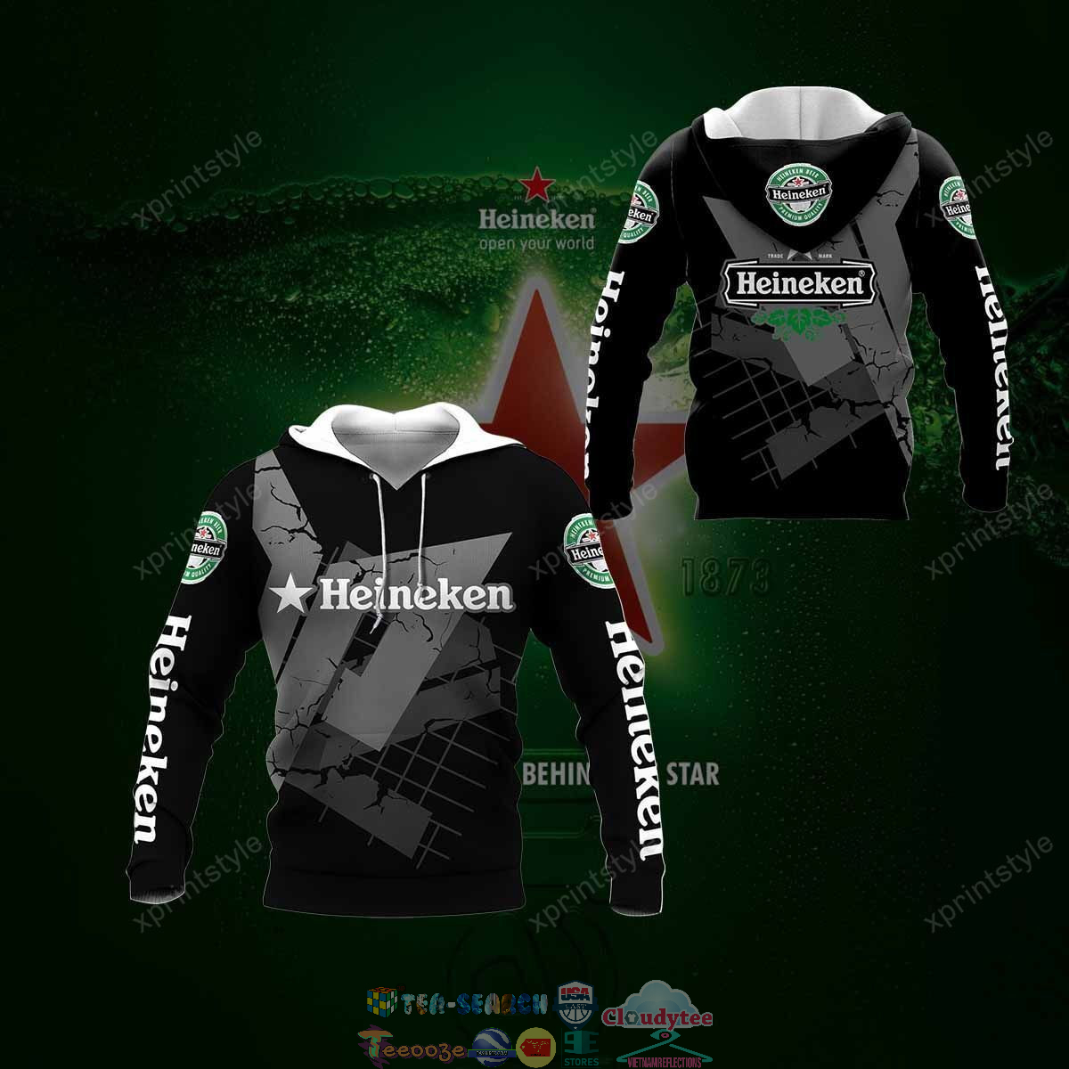Heineken ver 1 3D hoodie and t-shirt – Saleoff