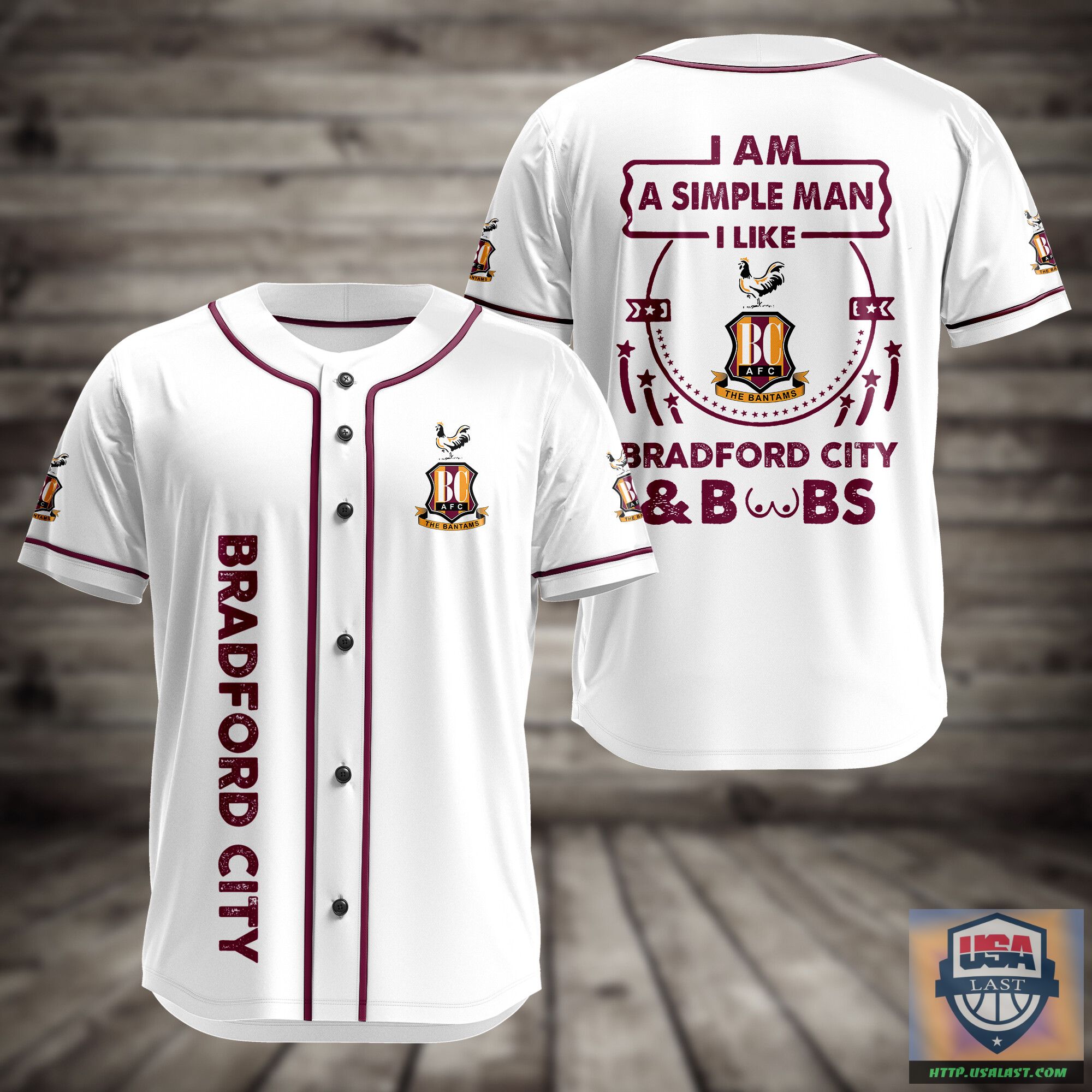 I Am Simple Man I Like Bradford City And Boobs Baseball Jersey – Usalast