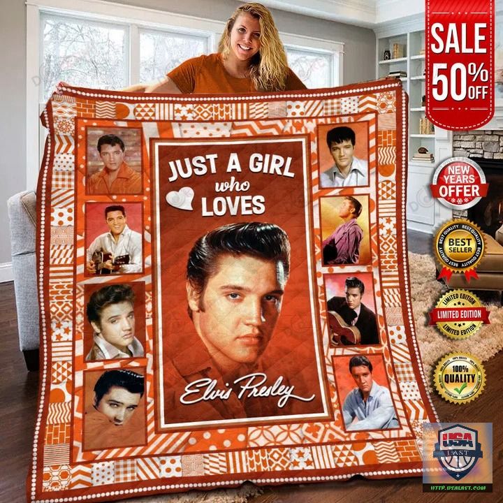 Just A Girl Who Loves Elvis Presley Red Version Quilt Blanket – Usalast