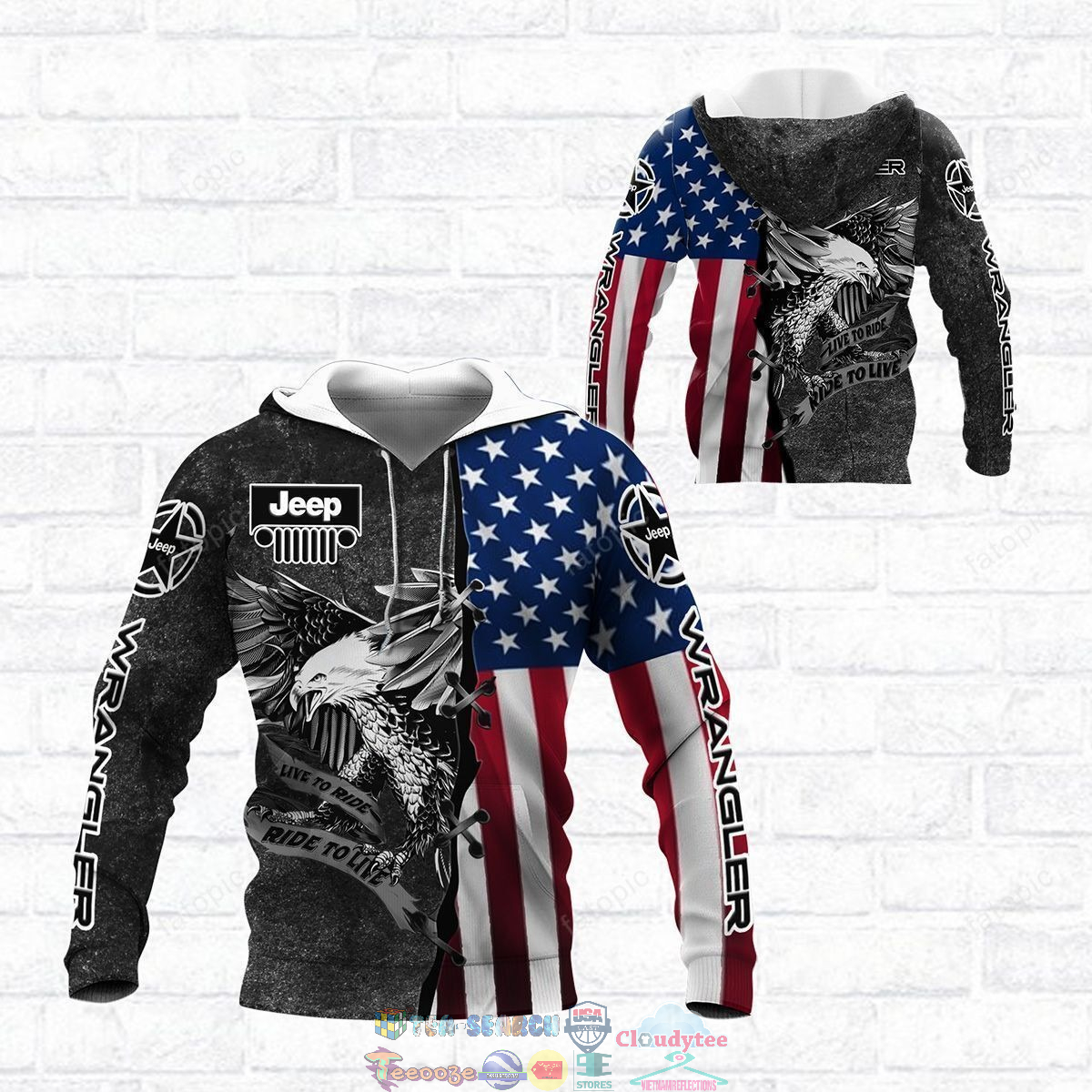 Jeep Wrangler Eagle American Flag ver 1 3D hoodie and t-shirt – Saleoff
