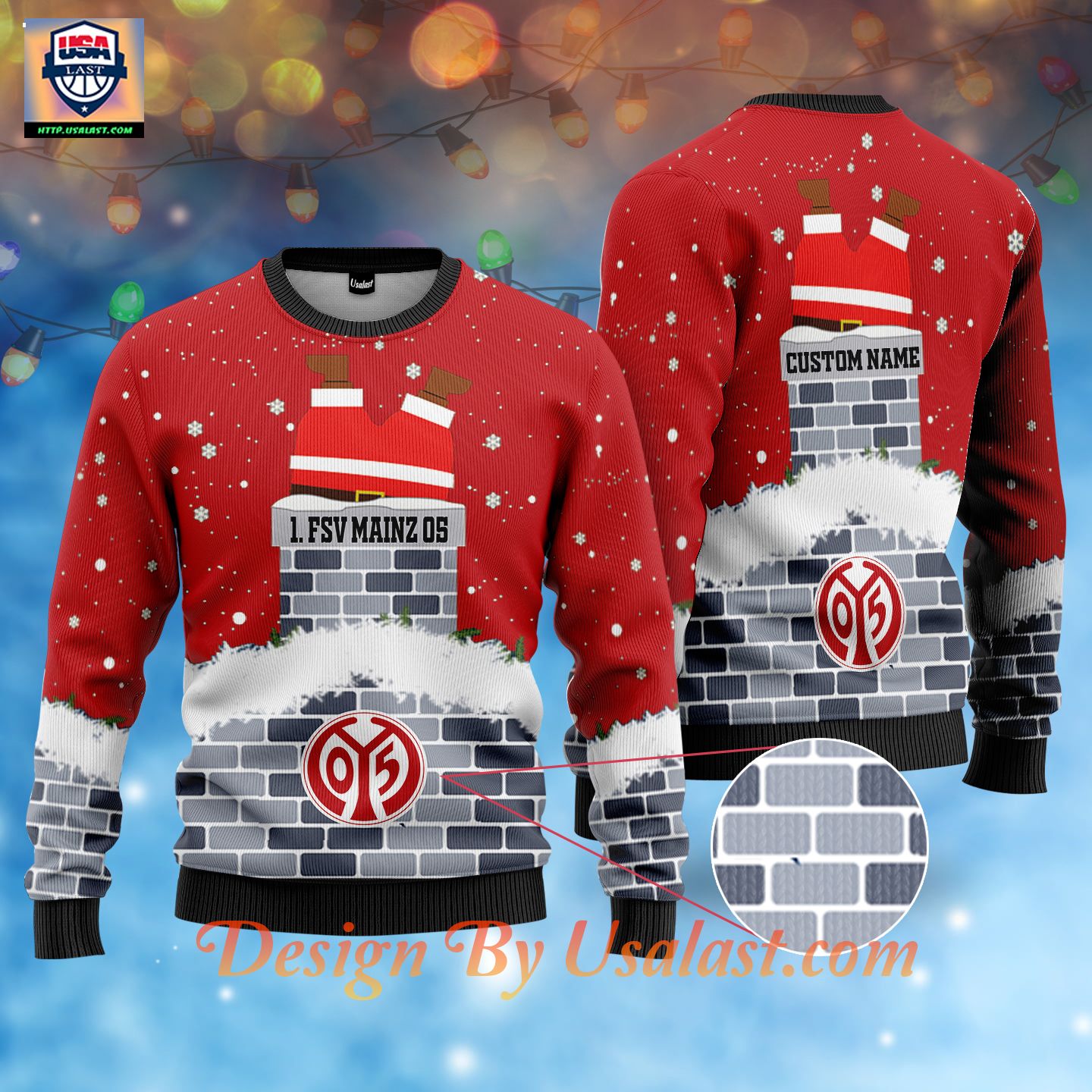 1. FSV Mainz 05 Custom Name Ugly Christmas Sweater – Usalast