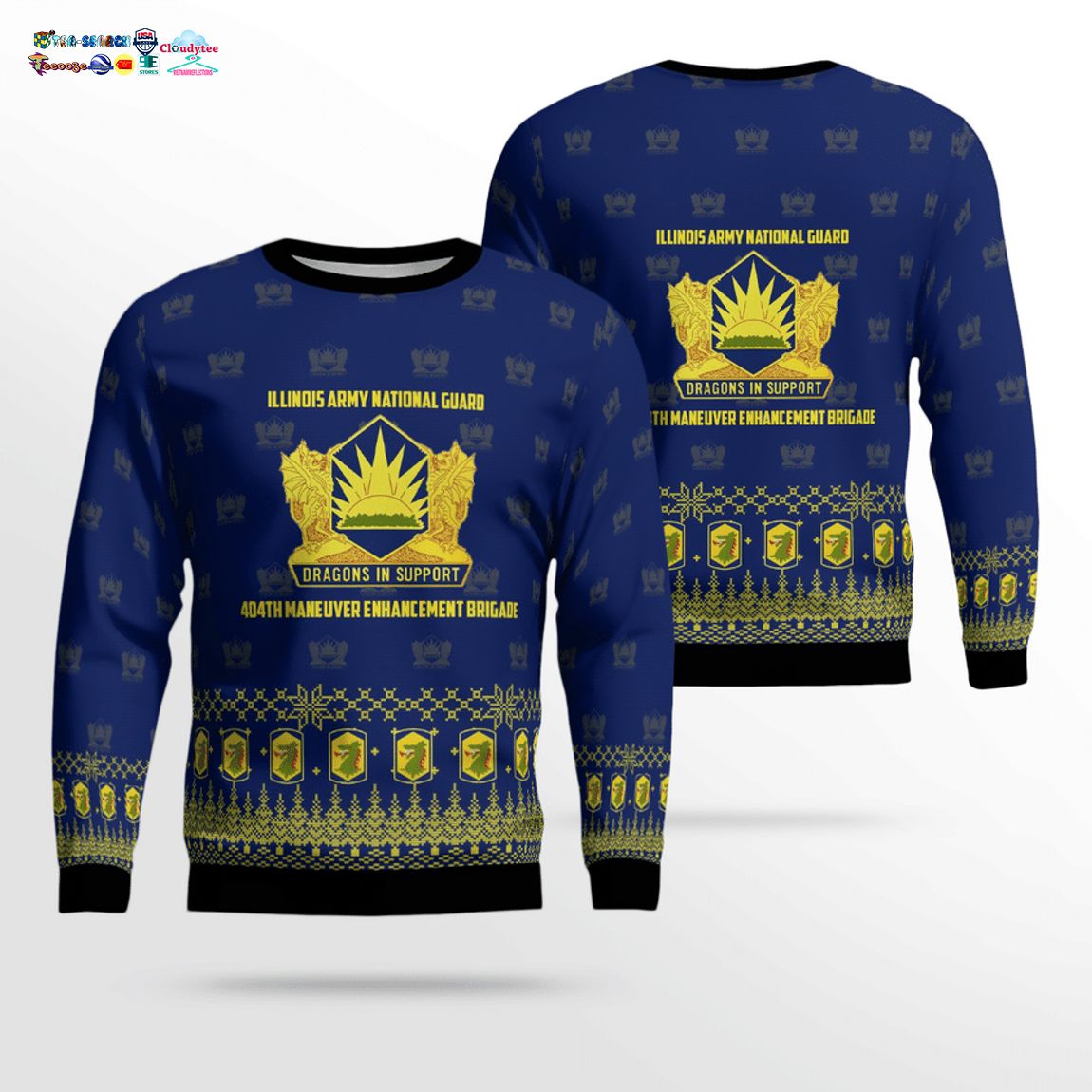 404th Maneuver Enhancement Brigade Of Illinois Army National Guard Ver 2 3D Christmas Sweater