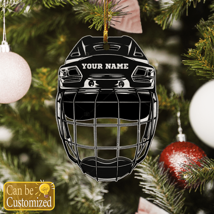 Hockey Helmet Custom Name Ornament
