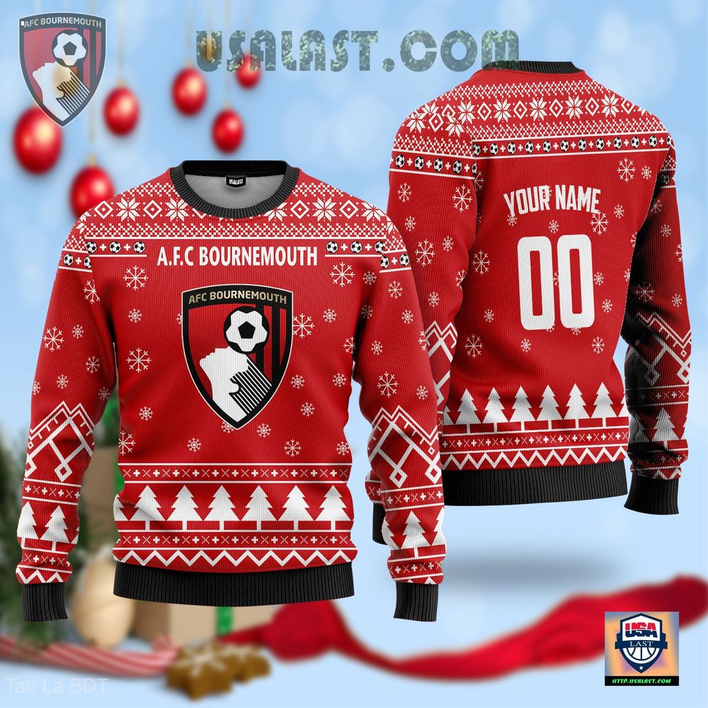 A.F.C Bournemouth Personalized Christmas Sweater – Usalast