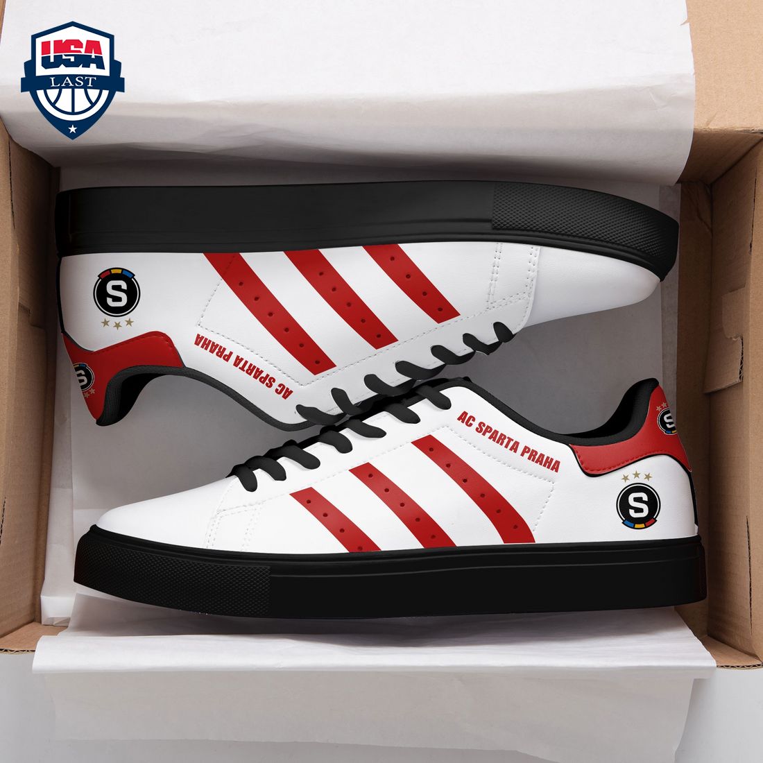 AC Sparta Praha Red Stripes Stan Smith Low Top Shoes – Saleoff