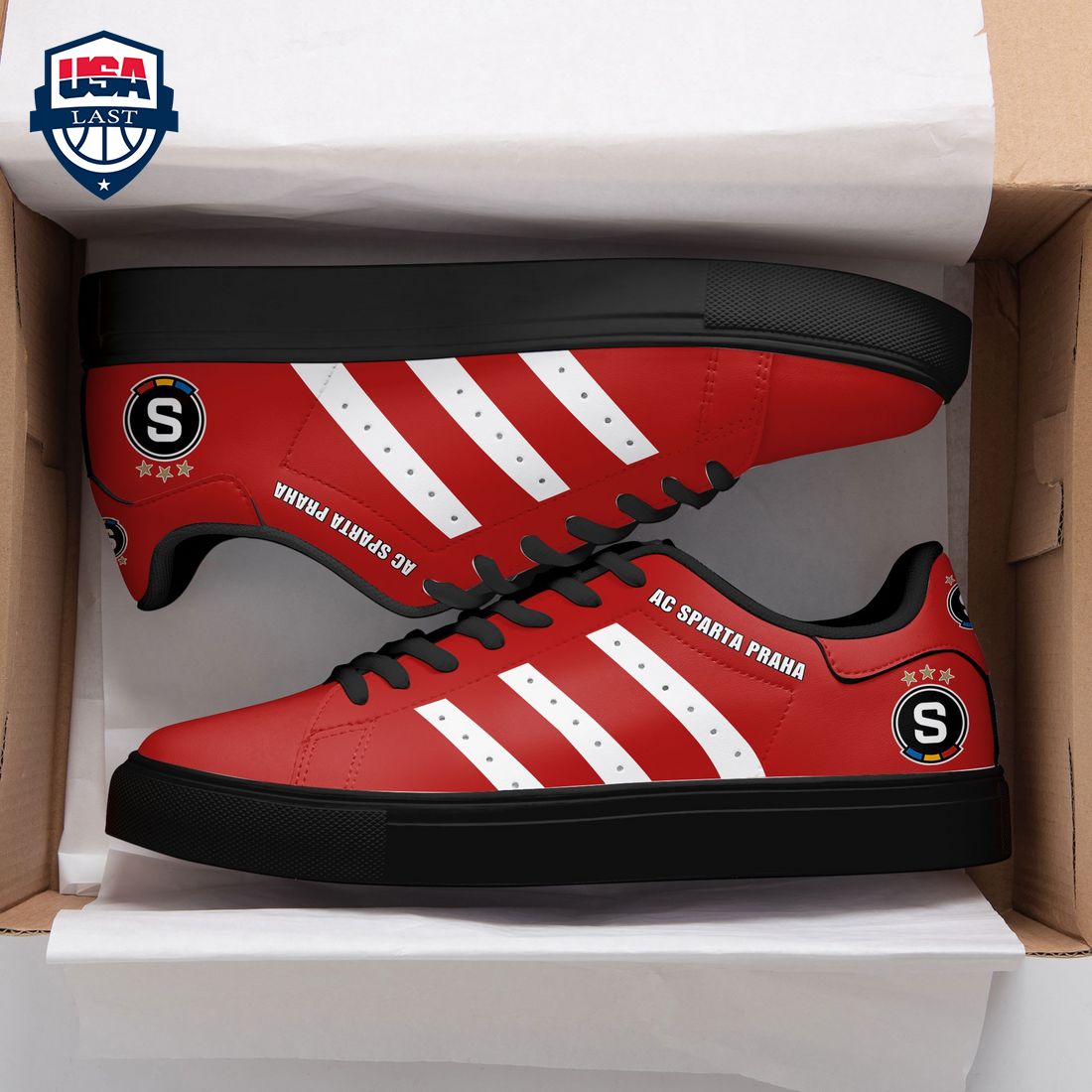 AC Sparta Praha White Stripes Style 1 Stan Smith Low Top Shoes – Saleoff