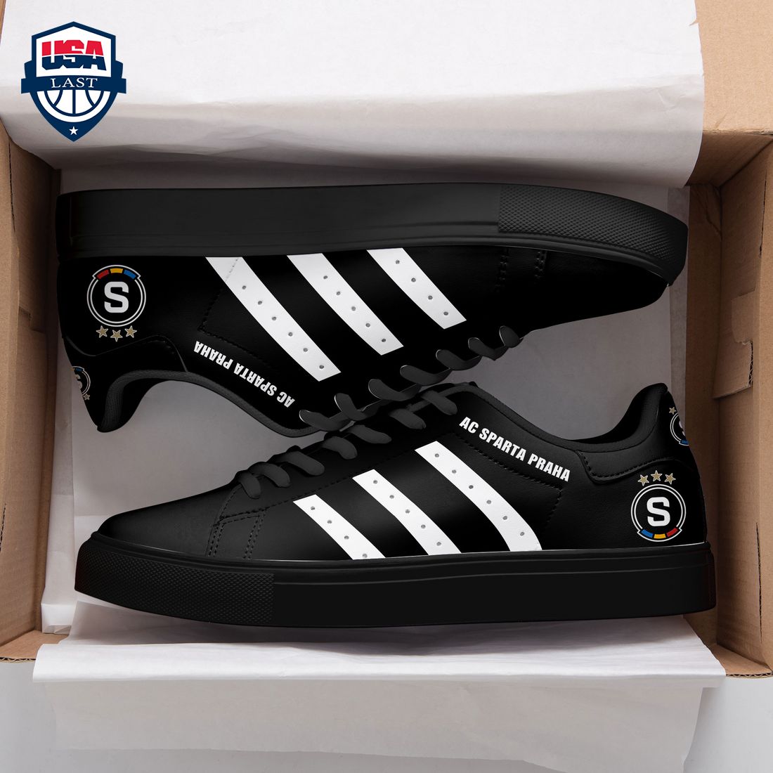 AC Sparta Praha White Stripes Style 3 Stan Smith Low Top Shoes – Saleoff