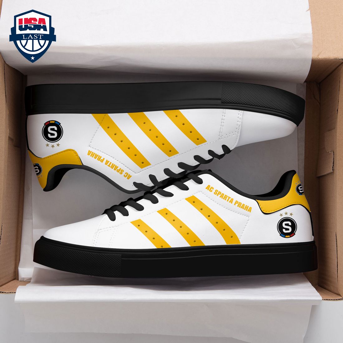 AC Sparta Praha Yellow Stripes Stan Smith Low Top Shoes – Saleoff