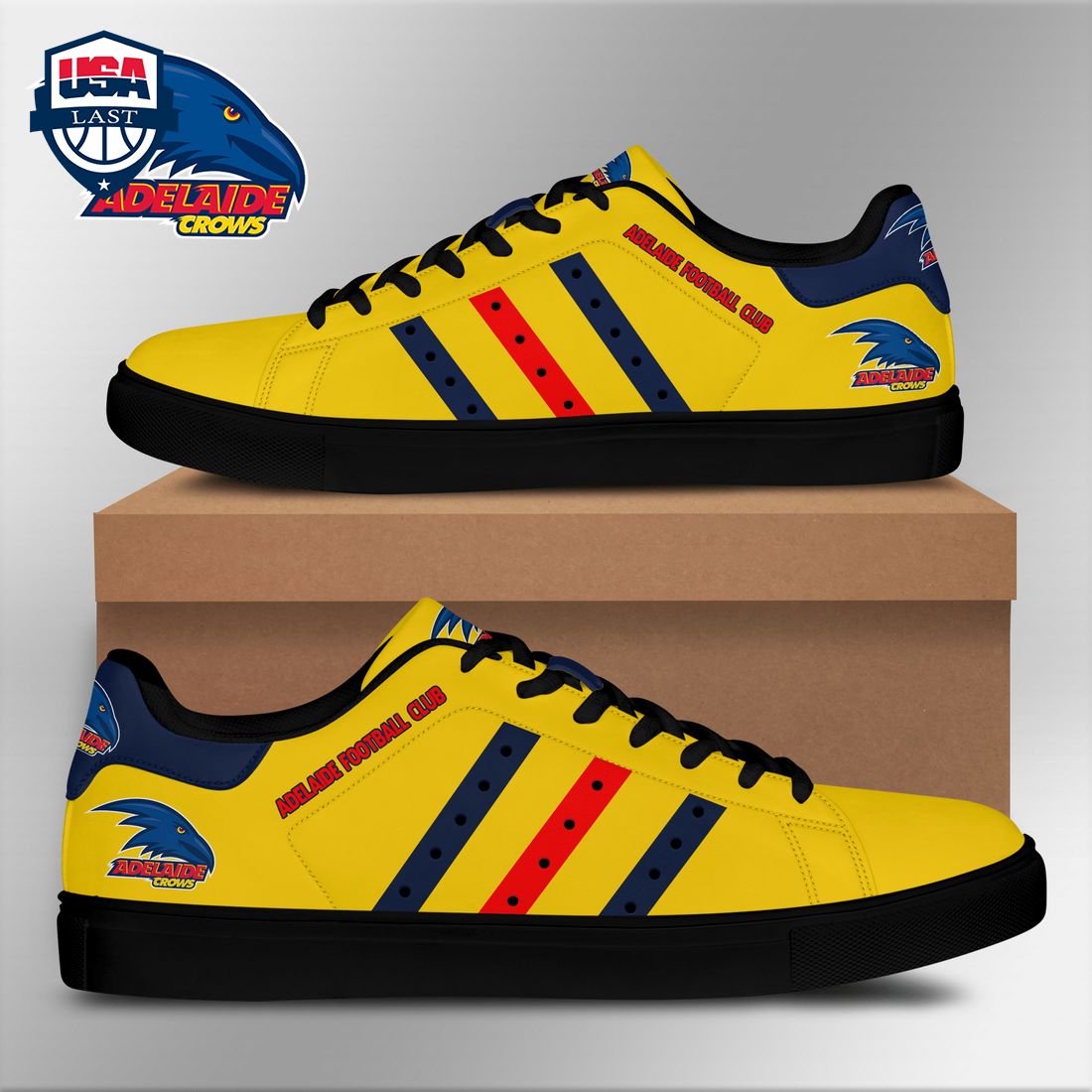 Adelaide Football Club Navy Red Stripes Stan Smith Low Top Shoes – Saleoff