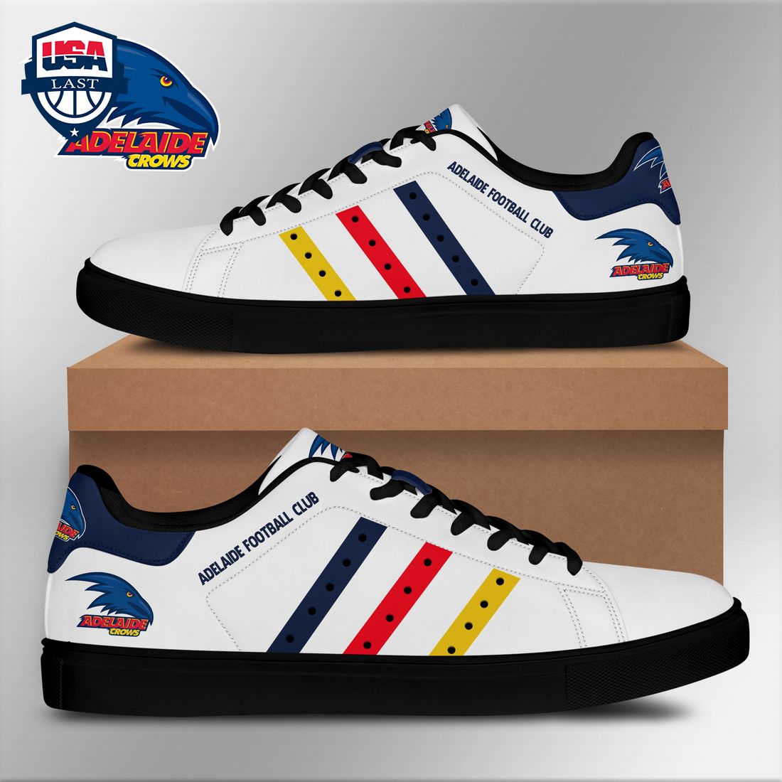 Adelaide Football Club Navy Red Yellow Stripes Style 2 Stan Smith Low Top Shoes – Saleoff
