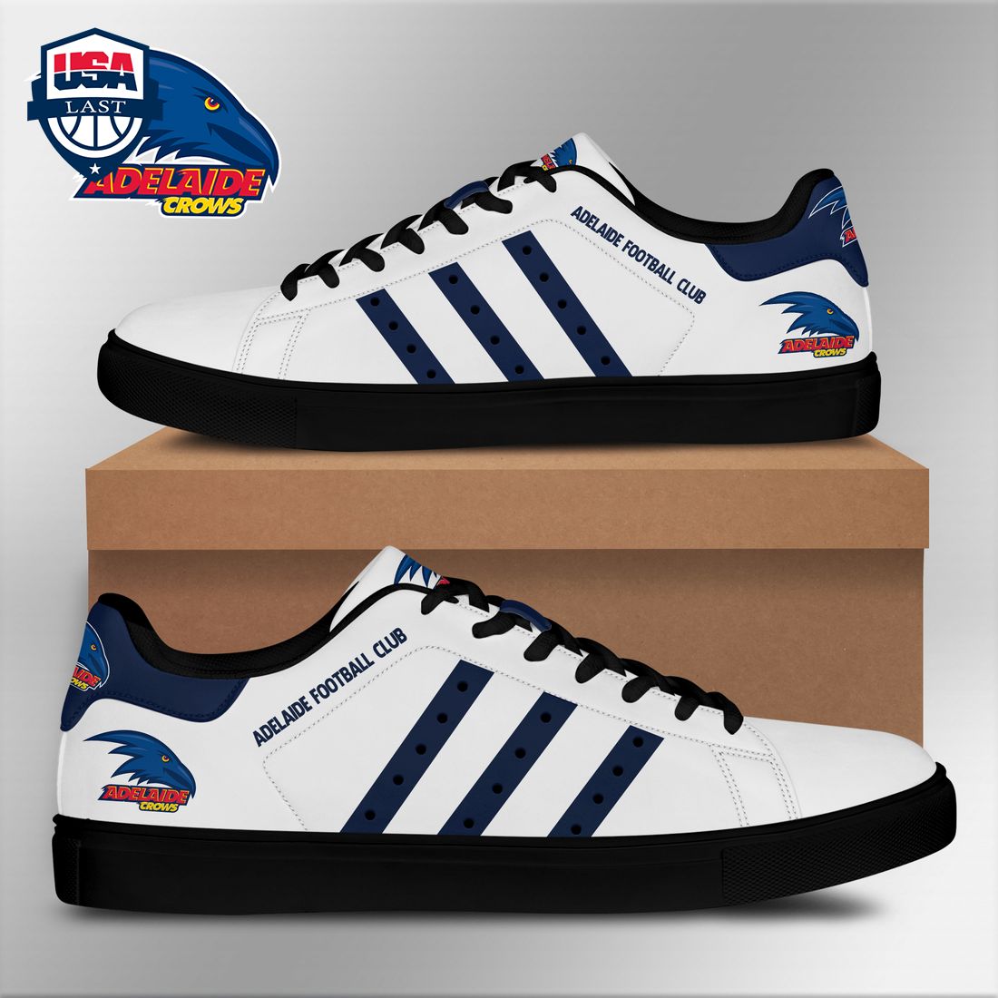 Adelaide Football Club Navy Stripes Stan Smith Low Top Shoes – Saleoff