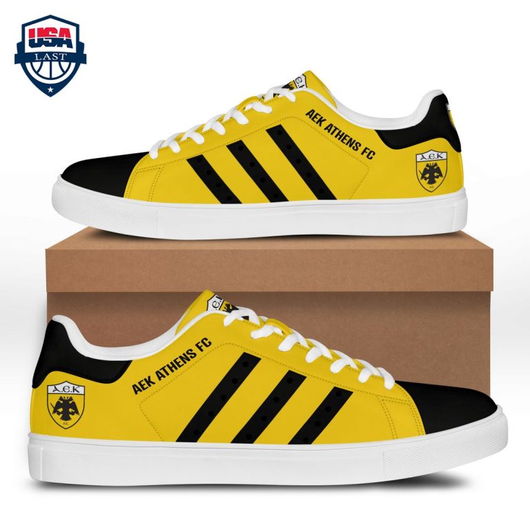 AEK Athens FC Black Stripes Stan Smith Low Top Shoes - Natural and awesome