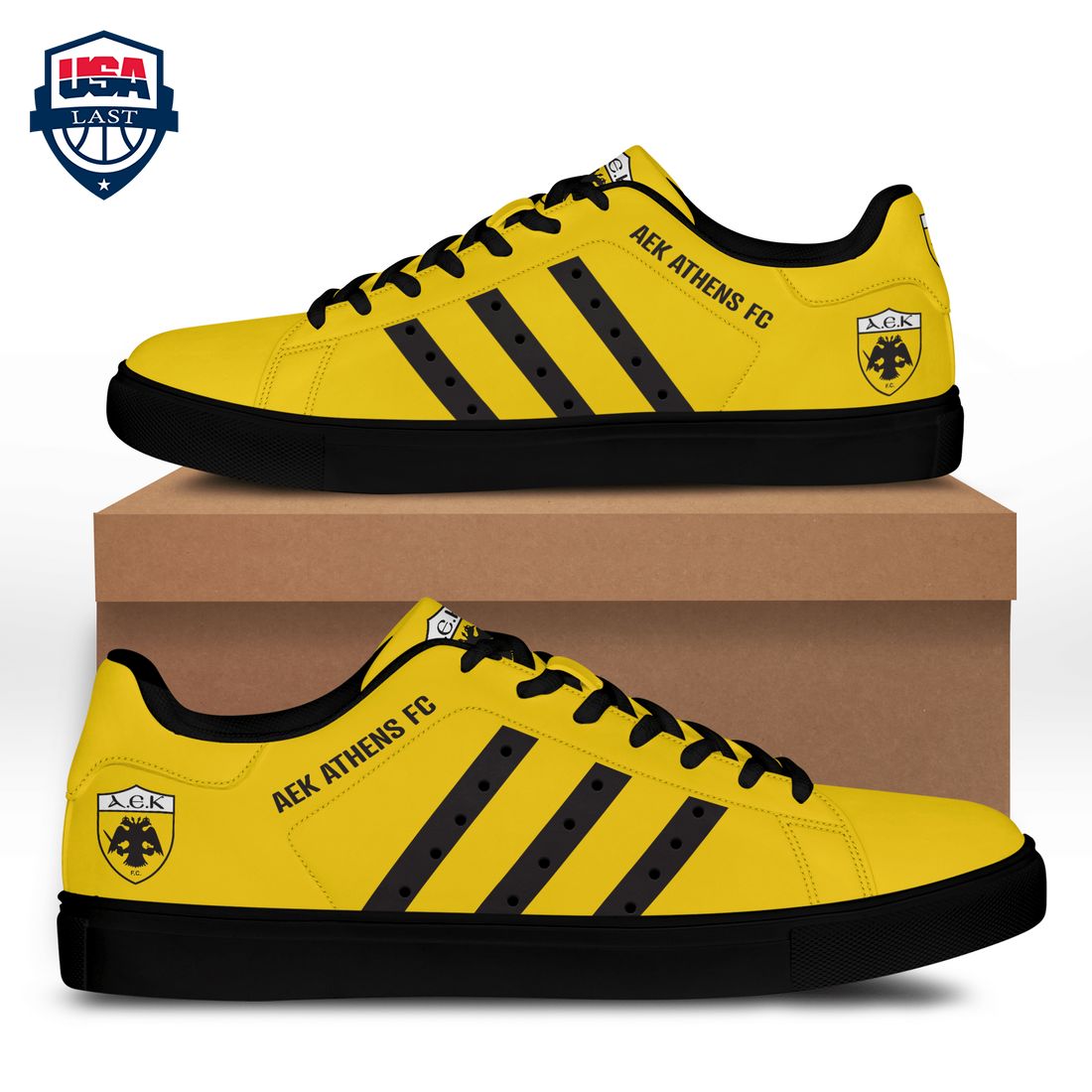 AEK Athens FC Grey Stripes Style 1 Stan Smith Low Top Shoes – Saleoff