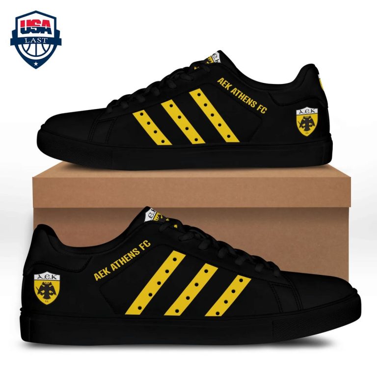 AEK Athens FC Yellow Stripes Style 1 Stan Smith Low Top Shoes - Selfie expert