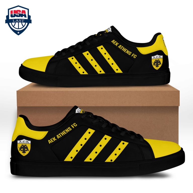 AEK Athens FC Yellow Stripes Style 2 Stan Smith Low Top Shoes - You look lazy