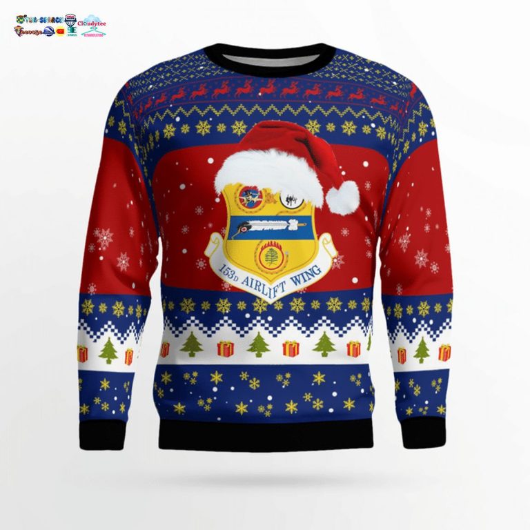 Airlift Wing Wyoming Air National Guard 3D Christmas Sweater - Damn good